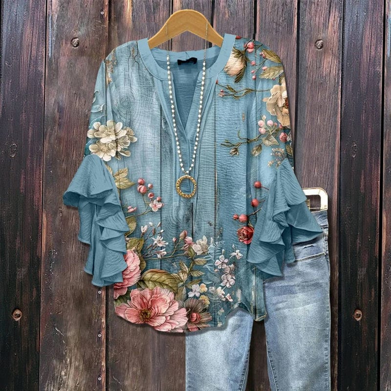 ELENORA WHISPER RUFFLE BLOUSE