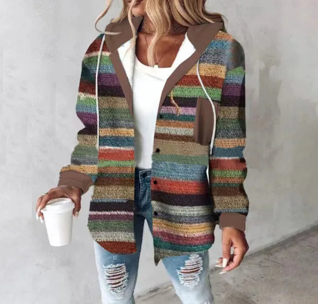 HIGHLAND PLAID HOODED COAT